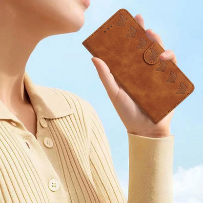 Seven Butterflies Embossed Leather Phone Case, For iPhone 15, For iPhone 14 Plus, For iPhone 14, For iPhone 14 Pro