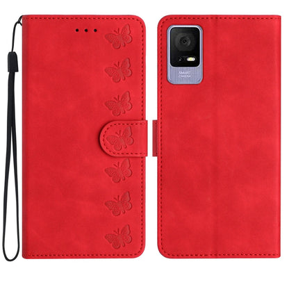 Seven Butterflies Embossed Leather Phone Case, For TCL 40 SE, For TCL 405 / 406 / 408