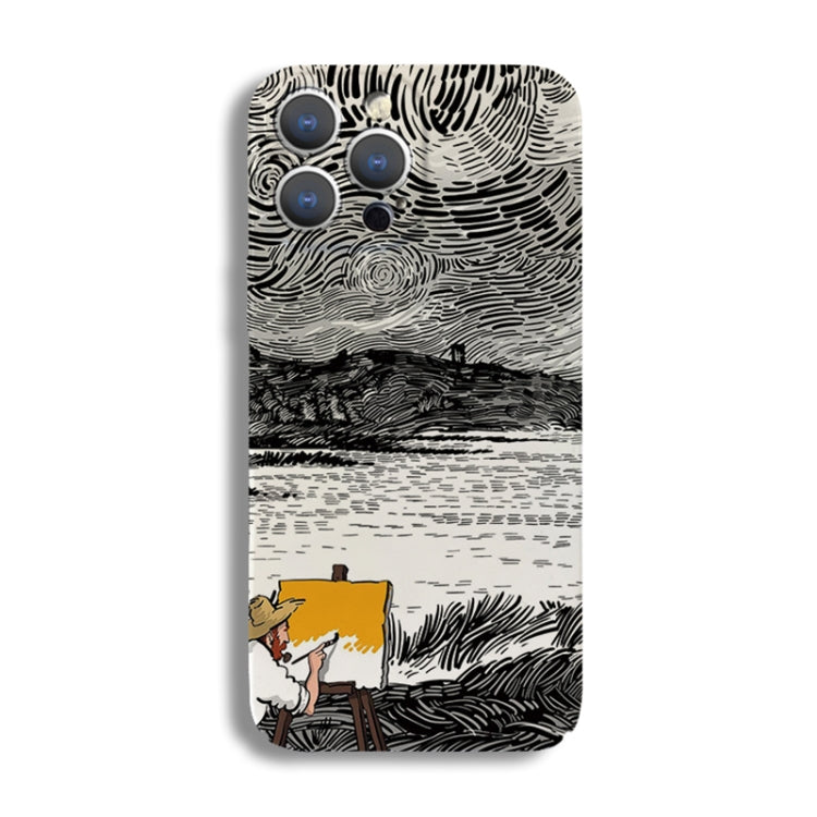 Precise Hole Oil Painting Pattern PC Phone Case, For iPhone 14 Plus, For iPhone 14