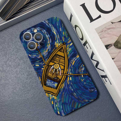 Precise Hole Oil Painting Pattern PC Phone Case, For iPhone 14 Plus, For iPhone 14