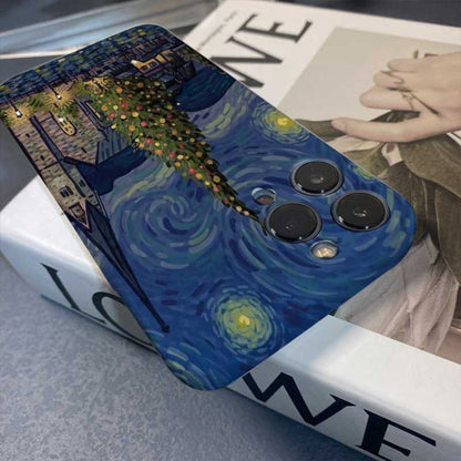 Precise Hole Oil Painting Pattern PC Phone Case, For iPhone 14 Plus, For iPhone 14
