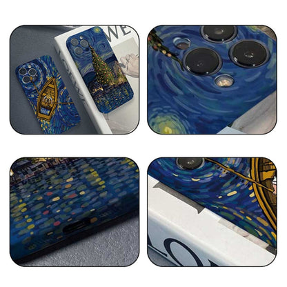 Precise Hole Oil Painting Pattern PC Phone Case, For iPhone 14 Plus, For iPhone 14