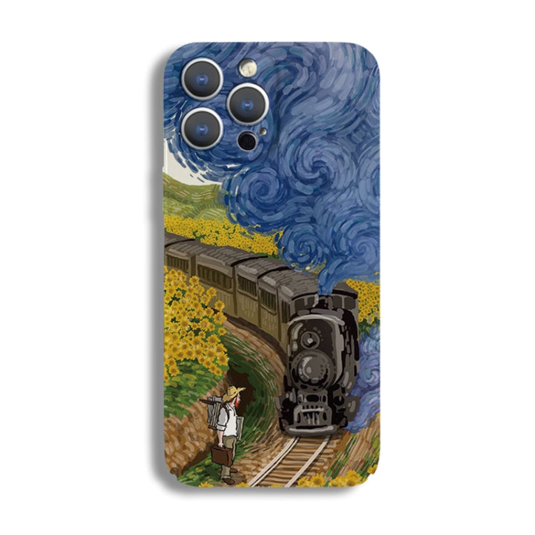Precise Hole Oil Painting Pattern PC Phone Case, For iPhone 14 Plus, For iPhone 14