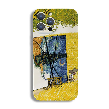 Precise Hole Oil Painting Pattern PC Phone Case, For iPhone 13 Pro, For iPhone 13