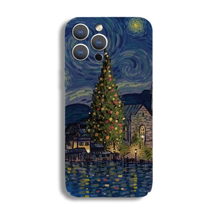 Precise Hole Oil Painting Pattern PC Phone Case, For iPhone 13 Pro, For iPhone 13