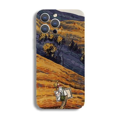 Precise Hole Oil Painting Pattern PC Phone Case, For iPhone 13 Pro, For iPhone 13