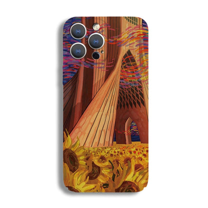 Precise Hole Oil Painting Pattern PC Phone Case, For iPhone 13 Pro, For iPhone 13