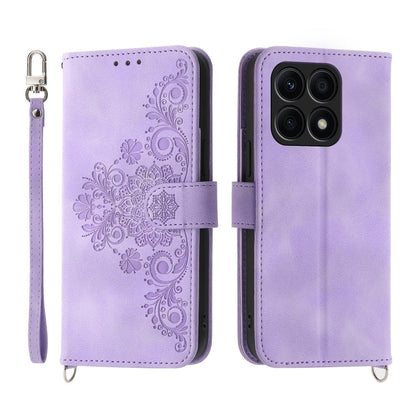 Skin Feel Flowers Embossed Wallet Leather Phone Case, For Honor Magic5 Pro, For Honor Magic5, For Honor X8a 4G, For Honor X9a