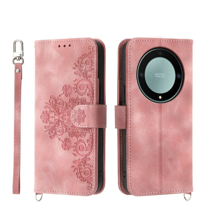 Skin Feel Flowers Embossed Wallet Leather Phone Case, For Honor Magic5 Pro, For Honor Magic5, For Honor X8a 4G, For Honor X9a