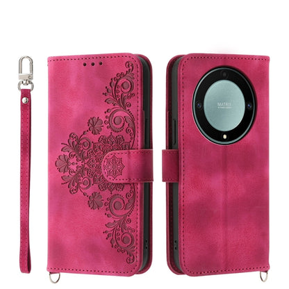 Skin Feel Flowers Embossed Wallet Leather Phone Case, For Honor Magic5 Pro, For Honor Magic5, For Honor X8a 4G, For Honor X9a