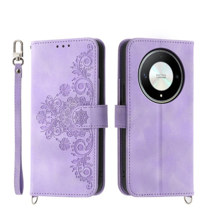 Skin Feel Flowers Embossed Wallet Leather Phone Case, For Honor X9b, For Honor 90 Pro 5G, For Honor 90 5G, For Honor X50i