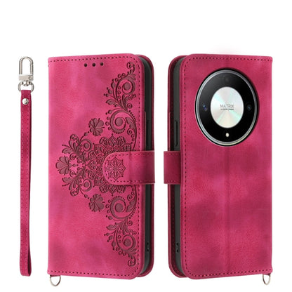 Skin Feel Flowers Embossed Wallet Leather Phone Case, For Honor X9b, For Honor 90 Pro 5G, For Honor 90 5G, For Honor X50i