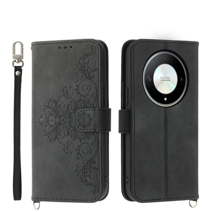 Skin Feel Flowers Embossed Wallet Leather Phone Case, For Honor X9b, For Honor 90 Pro 5G, For Honor 90 5G, For Honor X50i