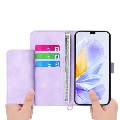 Skin Feel Flowers Embossed Wallet Leather Phone Case, For Honor X60i, For Honor X6b, For Honor 200 Lite Global, For Honor Magic6 Pro