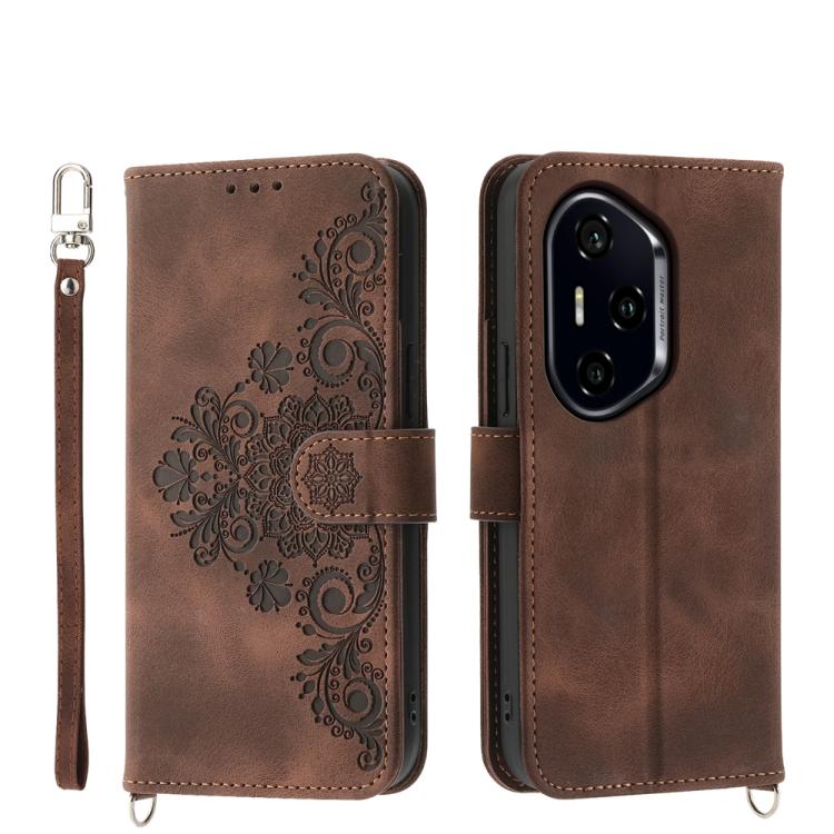 Skin Feel Flowers Embossed Wallet Leather Phone Case, For Honor 300 Pro / 300 Ultra, For Honor X60i, For Honor X6b, For Honor 200 Lite Global