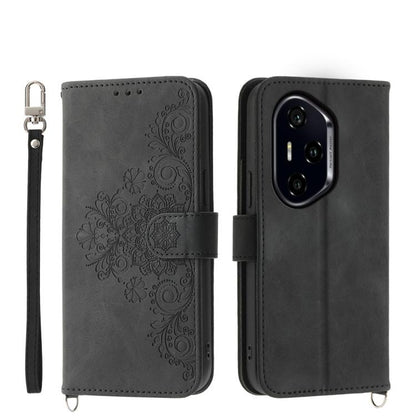 Skin Feel Flowers Embossed Wallet Leather Phone Case, For Honor 300 Pro / 300 Ultra, For Honor X60i, For Honor X6b, For Honor 200 Lite Global