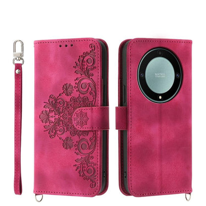 Skin Feel Flowers Embossed Wallet Leather Phone Case, For Honor X9d 5G / X70 5G, For Honor X6c 4G / X5b / X5b Plus, For Honor 400 Pro Global 160.8mm, For Honor 400 Lite Global