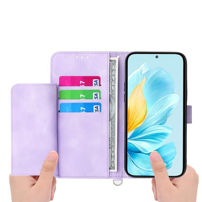 Skin Feel Flowers Embossed Wallet Leather Phone Case, For Honor 600 Global / 600 Pro Global, For Honor X9d 5G / X70 5G, For Honor X6c 4G / X5b / X5b Plus, For Honor 400 Pro Global 160.8mm