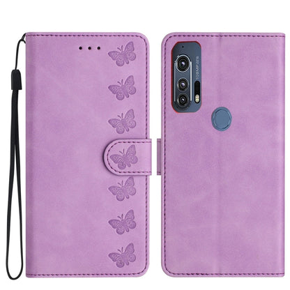 Seven Butterflies Embossed Leather Phone Case, For Motorola Moto G9, For Motorola Moto E 2020, For Motorola Edge+ 2020, For Motorola Moto G8 Play