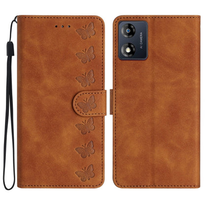 Seven Butterflies Embossed Leather Phone Case, For Motorola Moto G14 4G, For Motorola Edge 40, For Motorola Moto G13, For Motorola Moto E13