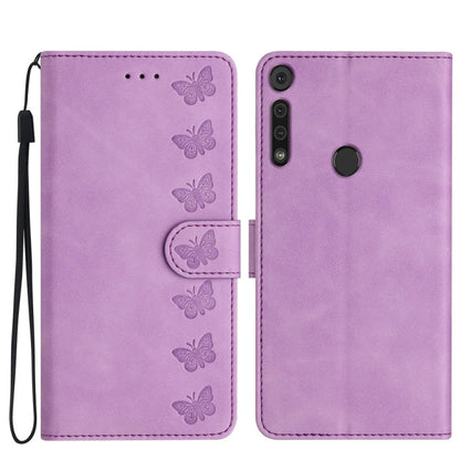Seven Butterflies Embossed Leather Phone Case, For Motorola Moto G9, For Motorola Moto E 2020, For Motorola Edge+ 2020, For Motorola Moto G8 Play