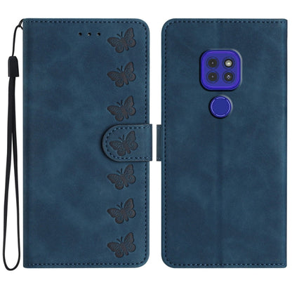 Seven Butterflies Embossed Leather Phone Case, For Motorola Moto G9, For Motorola Moto E 2020, For Motorola Edge+ 2020, For Motorola Moto G8 Play