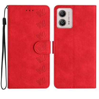 Seven Butterflies Embossed Leather Phone Case, For Motorola Moto G14 4G, For Motorola Edge 40, For Motorola Moto G13, For Motorola Moto E13