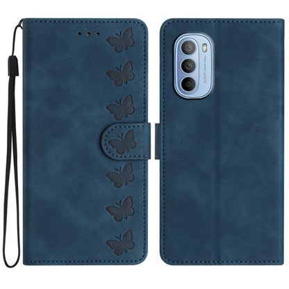 Seven Butterflies Embossed Leather Phone Case, For Motorola Moto E32, For Motorola Moto G52, For Motorola Moto G22, For Motorola Moto E20
