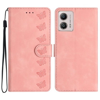 Seven Butterflies Embossed Leather Phone Case, For Motorola Moto G73, For Motorola Moto E22, For Motorola Moto G42, For Motorola Moto G62