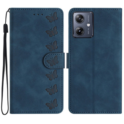 Seven Butterflies Embossed Leather Phone Case, For Motorola Moto G14 4G, For Motorola Edge 40, For Motorola Moto G13, For Motorola Moto E13