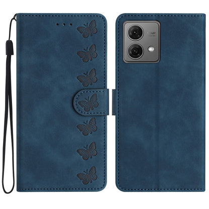 Seven Butterflies Embossed Leather Phone Case, For Motorola Edge 50 Pro, For Motorola Edge 50 Fusion, For Motorola Moto G84 5G, For Motorola Moto G54 5G