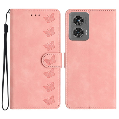 Seven Butterflies Embossed Leather Phone Case, For Motorola Edge 50 Pro, For Motorola Edge 50 Fusion, For Motorola Moto G84 5G, For Motorola Moto G54 5G