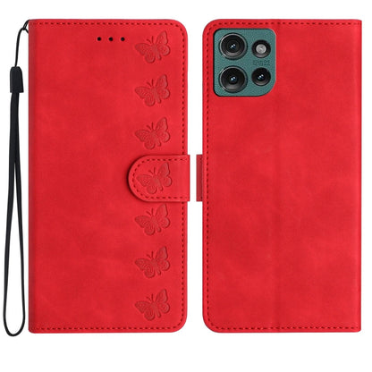 Seven Butterflies Embossed Leather Phone Case, For Motorola Moto E15, For Motorola Moto G05, For Motorola Moto G15, For Motorola Edge 50 5G