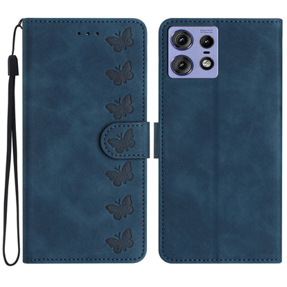 Seven Butterflies Embossed Leather Phone Case, For Motorola Edge 50 Pro, For Motorola Edge 50 Fusion, For Motorola Moto G84 5G, For Motorola Moto G54 5G