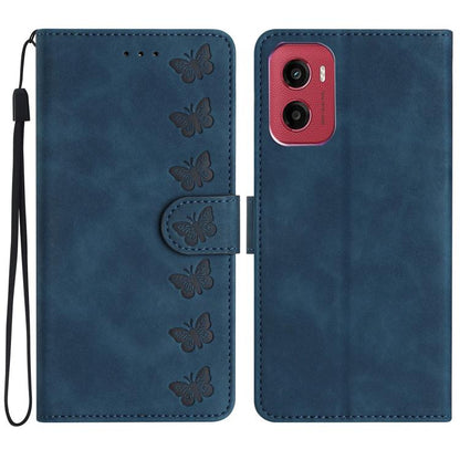 Seven Butterflies Embossed Leather Phone Case, For Motorola Moto E15, For Motorola Moto G05, For Motorola Moto G15, For Motorola Edge 50 5G
