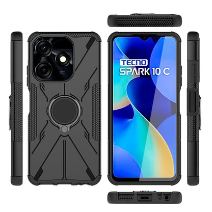 Armor Bear Shockproof PC + TPU Phone Case with Ring, For Tecno Spark 10C