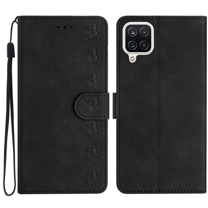 Seven Butterflies Embossed Leather Phone Case, For Samsung Galaxy A05, For Samsung Galaxy A10 / M10, For Samsung Galaxy A12 5G, For Samsung Galaxy A13 4G