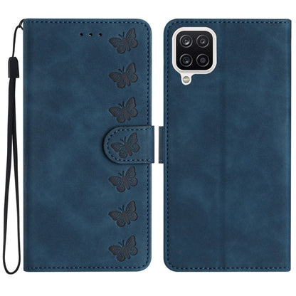 Seven Butterflies Embossed Leather Phone Case, For Samsung Galaxy A05, For Samsung Galaxy A10 / M10, For Samsung Galaxy A12 5G, For Samsung Galaxy A13 4G