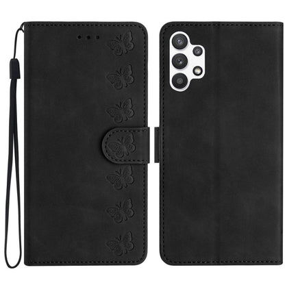 Seven Butterflies Embossed Leather Phone Case, For Samsung Galaxy A05, For Samsung Galaxy A10 / M10, For Samsung Galaxy A12 5G, For Samsung Galaxy A13 4G
