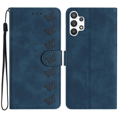 Seven Butterflies Embossed Leather Phone Case, For Samsung Galaxy A05, For Samsung Galaxy A10 / M10, For Samsung Galaxy A12 5G, For Samsung Galaxy A13 4G