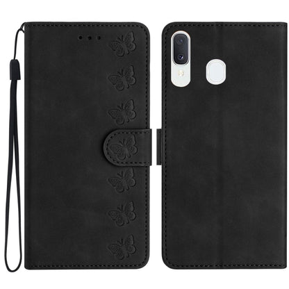Seven Butterflies Embossed Leather Phone Case, For Samsung Galaxy S24 5G, For Samsung Galaxy A20e, For Samsung Galaxy A20s, For Samsung Galaxy A22 4G