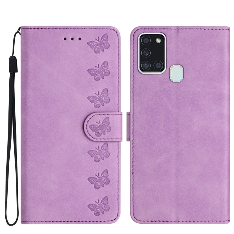 Seven Butterflies Embossed Leather Phone Case, For Samsung Galaxy S24 5G, For Samsung Galaxy A20e, For Samsung Galaxy A20s, For Samsung Galaxy A22 4G