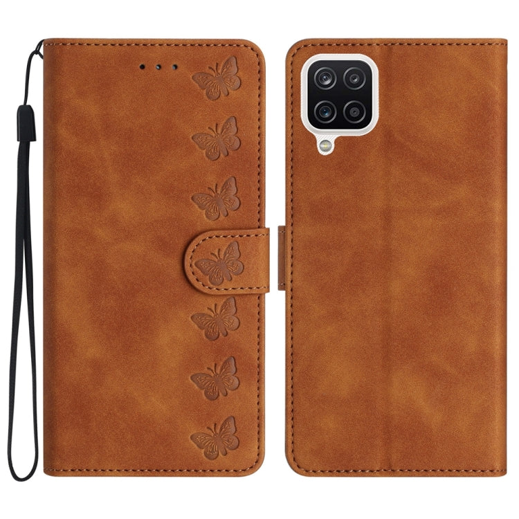 Seven Butterflies Embossed Leather Phone Case, For Samsung Galaxy S24 5G, For Samsung Galaxy A20e, For Samsung Galaxy A20s, For Samsung Galaxy A22 4G