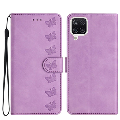 Seven Butterflies Embossed Leather Phone Case, For Samsung Galaxy S24 5G, For Samsung Galaxy A20e, For Samsung Galaxy A20s, For Samsung Galaxy A22 4G