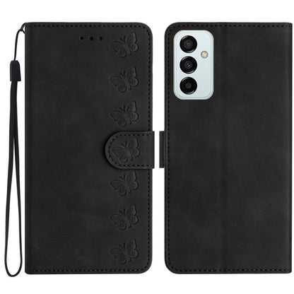 Seven Butterflies Embossed Leather Phone Case, For Samsung Galaxy M32, For Samsung Galaxy M52 5G, For Samsung Galaxy M53