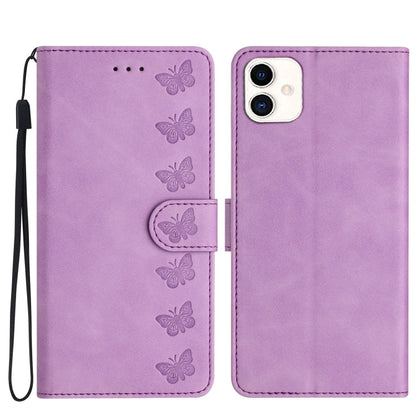 Seven Butterflies Embossed Leather Phone Case