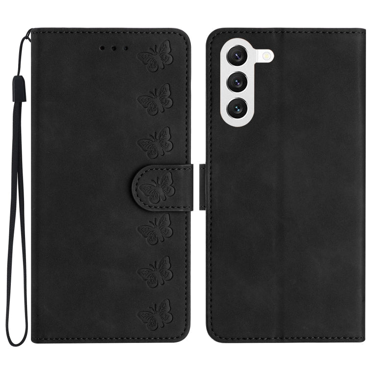 Seven Butterflies Embossed Leather Phone Case, For Samsung Galaxy S24 5G, For Samsung Galaxy A20e, For Samsung Galaxy A20s, For Samsung Galaxy A22 4G