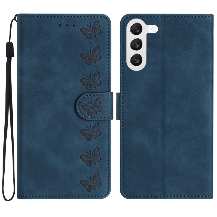 Seven Butterflies Embossed Leather Phone Case, For Samsung Galaxy S24 5G, For Samsung Galaxy A20e, For Samsung Galaxy A20s, For Samsung Galaxy A22 4G