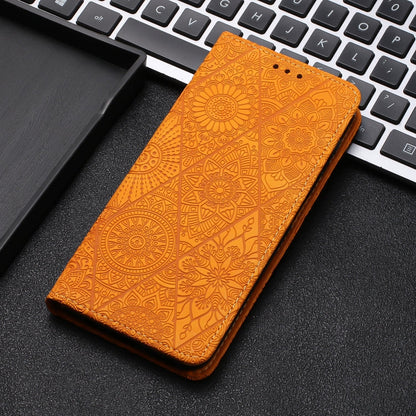 Ethnic Embossed Adsorption Leather Phone Case, For iPhone 13, For iPhone 13 Pro, For iPhone 13 Pro Max, For iPhone 12 / 12 Pro