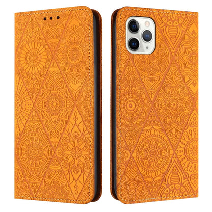 Ethnic Embossed Adsorption Leather Phone Case, For iPhone 13, For iPhone 13 Pro, For iPhone 13 Pro Max, For iPhone 12 / 12 Pro
